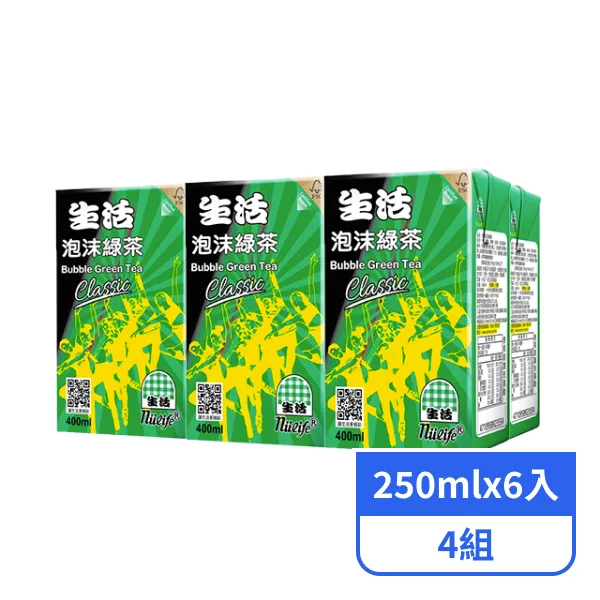 【生活】泡沫綠茶   (250mlx6入)x4組