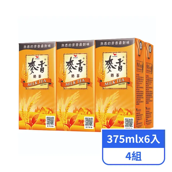 【統一】麥香奶茶 (375mlx6入)x4組