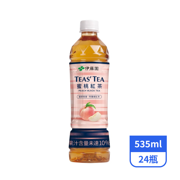 【Ito-En 伊藤園】Teas' Tea 蜜桃紅茶 535mlx24瓶