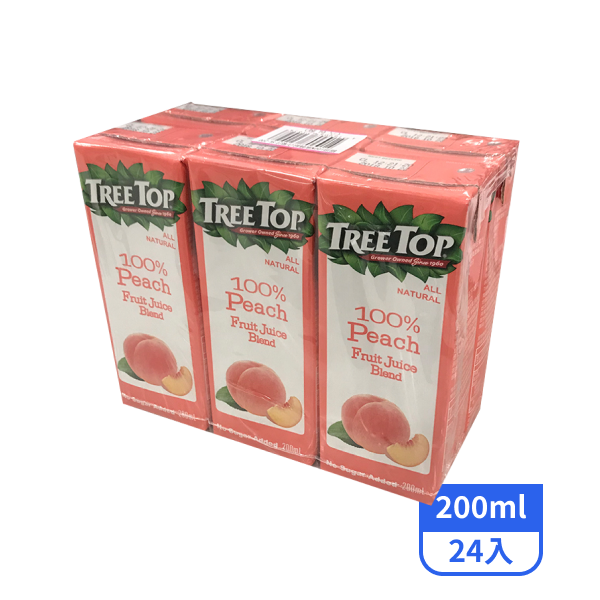 【樹頂】100%蜜桃綜合果汁200mlx24入