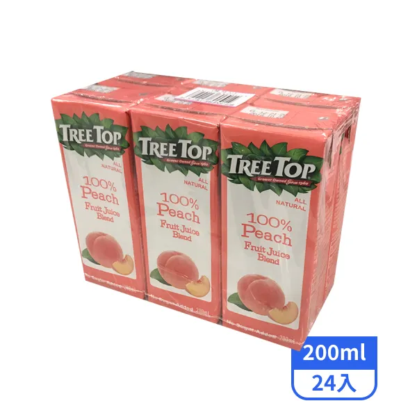 【樹頂】100%蜜桃綜合果汁200mlx24入