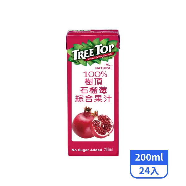 【樹頂】100%石榴莓綜合果汁200mlx24入