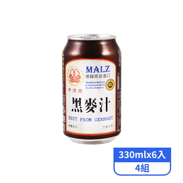【崇德發】黑麥汁易開罐(330mlx6入)x4組