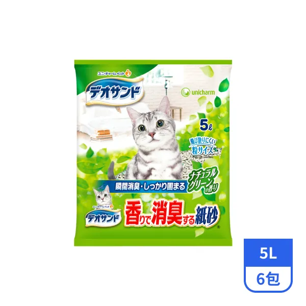 【Unicharm Pet】消臭大師-瞬間消臭紙砂(森林香)5Lx6包