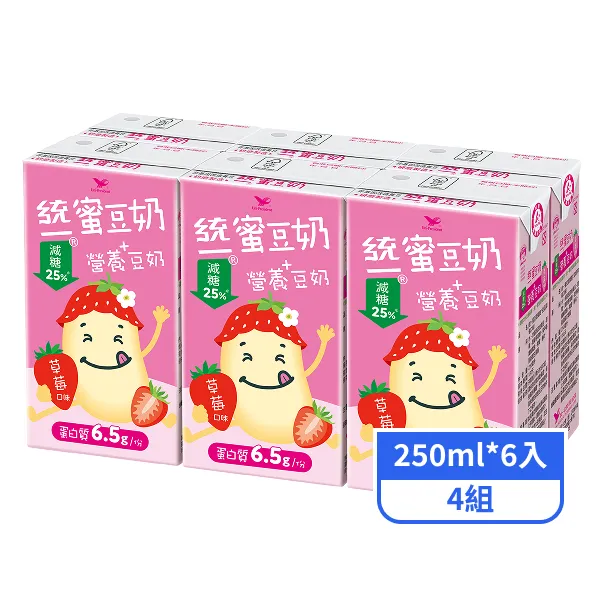 【統一】蜜豆奶-草莓 250mlx24入_效期2026/11/28
